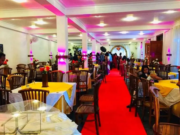 elegant wedding hall near Katugastota at Hotel Tameron, offering a perfect venue for unforgettable events, celebrations, and weddings. Our wedding hall provides a spacious, beautifully designed setting for your special day. Whether you're searching for wedding halls near Katugastota, a wedding hall Kandy, or a hotel for events, Hotel Tameron offers the ideal location. Enjoy exceptional catering and service at our banquet hall Katugastota or hotel for parties Katugastota, ensuring every event is a memorable experience.